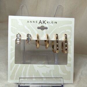 Anne Klein Gold and Silver Earring Trio